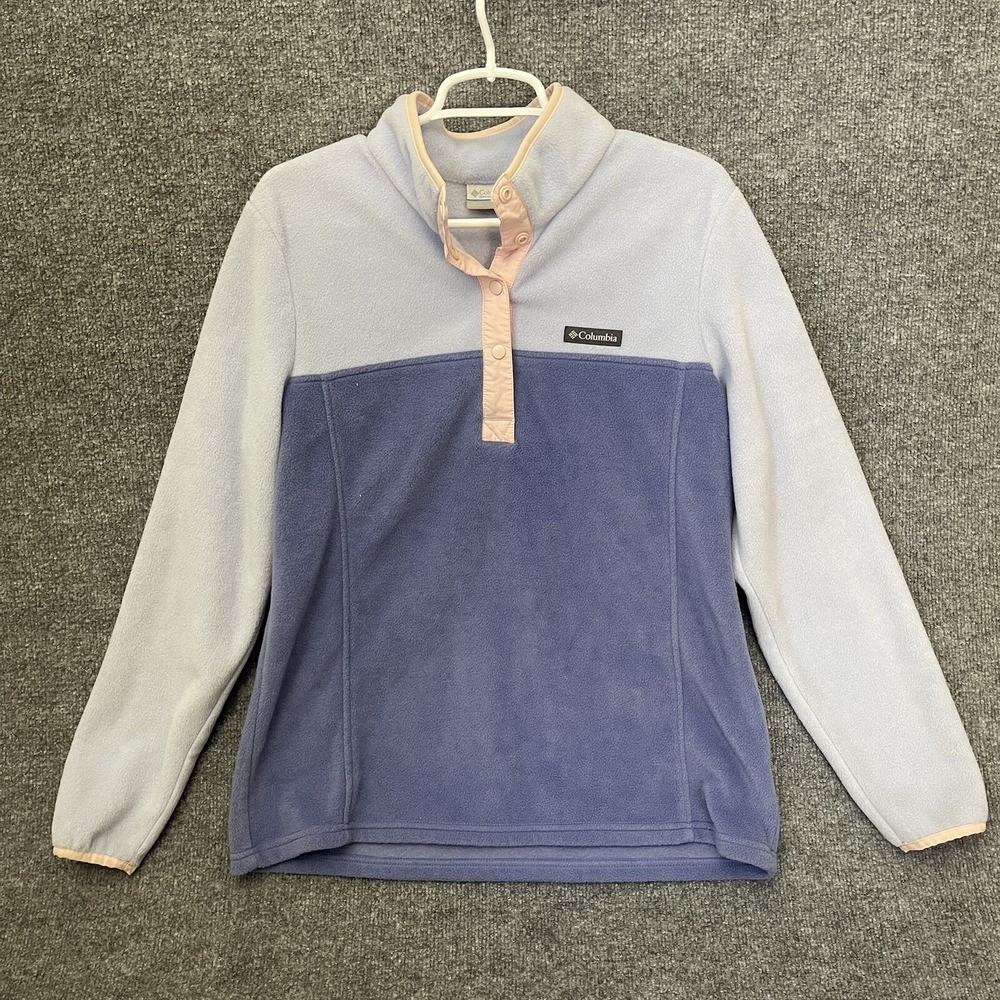 Columbia Mountain Half Snap T Pullover Fleece Sweater Women's Blue L